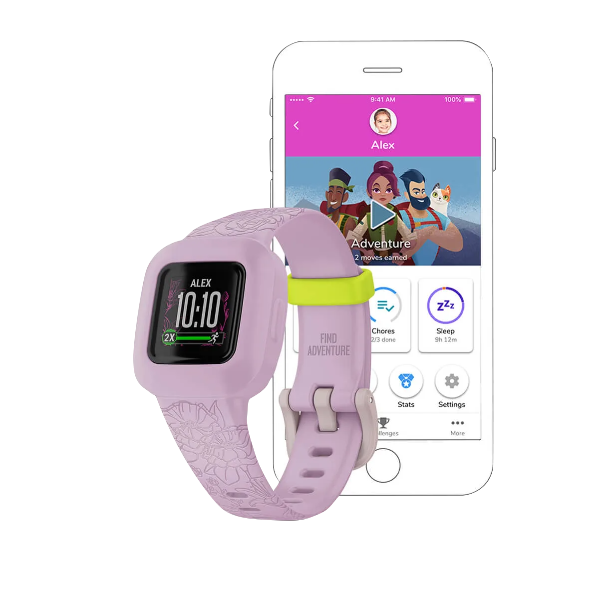 Garmin Vivofit jr 3 Lilac Floral Reacondicionado 