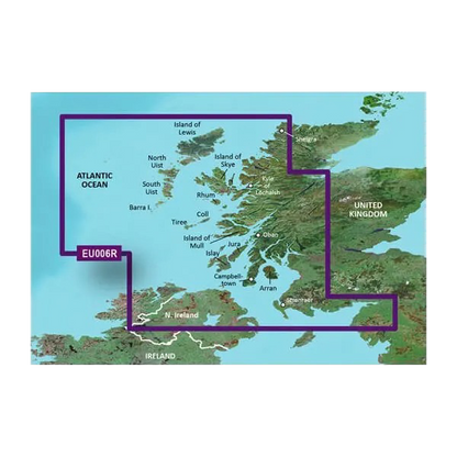 Cartas de Escocia, costa oeste e interior de Garmin BlueChart g3 Vision | VEU006R | microSD/SD