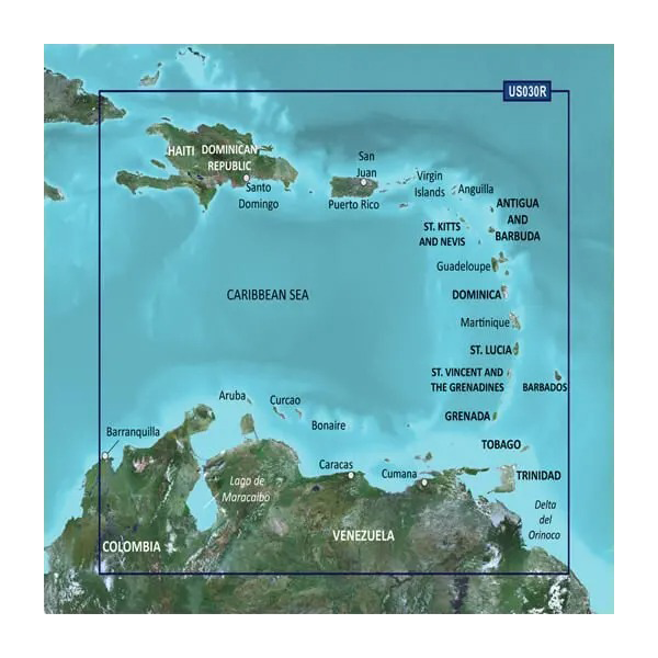 Garmin Caribbean, Southeast Coastal Charts BlueChart g3 Vision | VUS030R | microSD/SD (010-C0731-00)