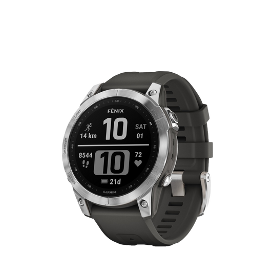 Garmin fenix 7S - Plata con correa de grafito (010-02539-00)