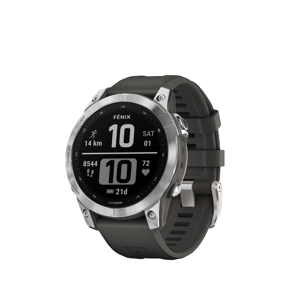 Garmin Fenix 7 Smartwatch, Silver with Graphite Band (Garmin Certified Refurbished)