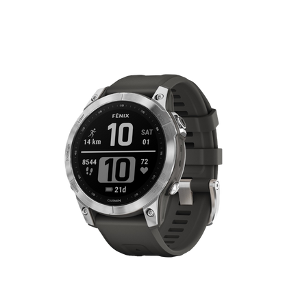 Garmin Fenix 7 Smartwatch, Silver with Graphite Band (Garmin Certified Refurbished)