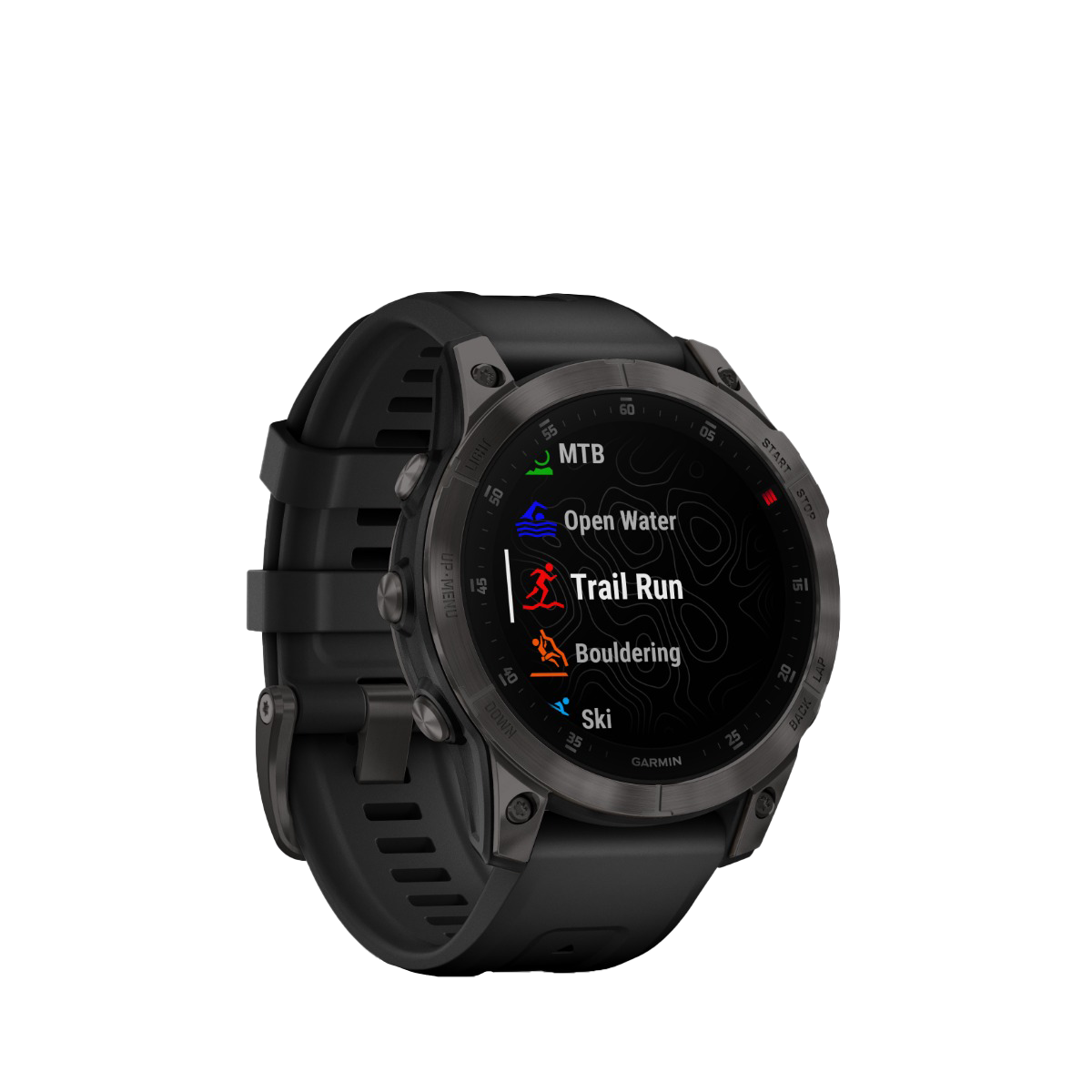 Garmin epix (Gen 2), reloj inteligente premium con GPS, mapas y linterna incorporada, color titanio negro (010-02582-10)