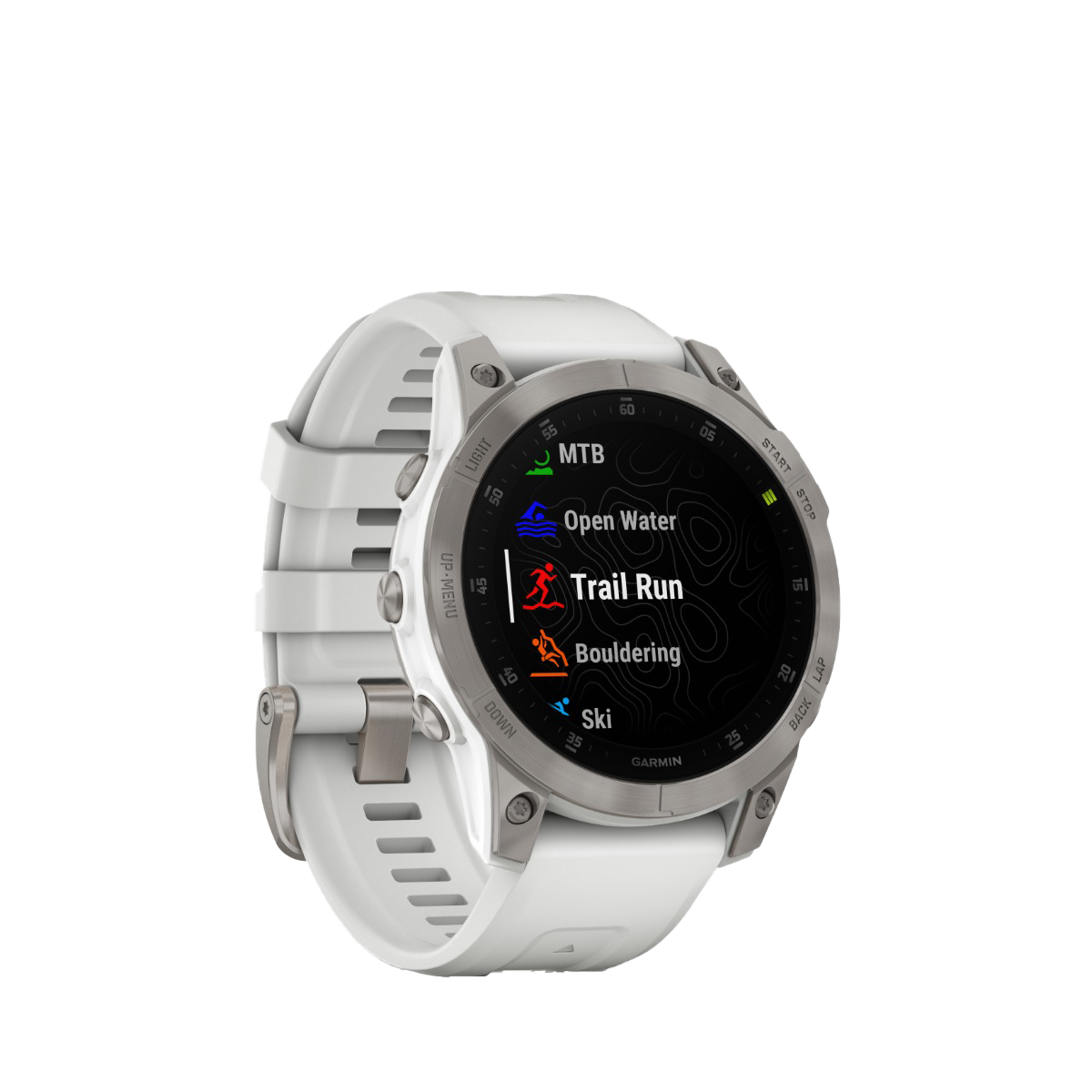 Garmin epix (Gen 2), White Titanium, Premium Adventure GPS Smartwatch with Maps and Built-in Flashlight (010-02582-20)