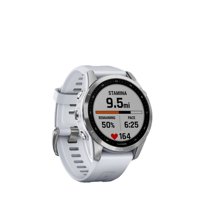 Garmin fenix 7S - Plata con correa de color blanco (010-02539-02)