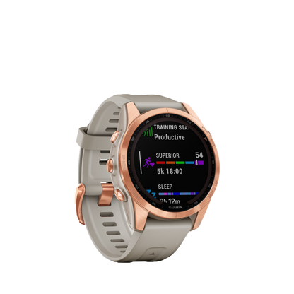 Garmin fenix 7S Solar - Oro rosa con correa color arena claro (010-02539-10)