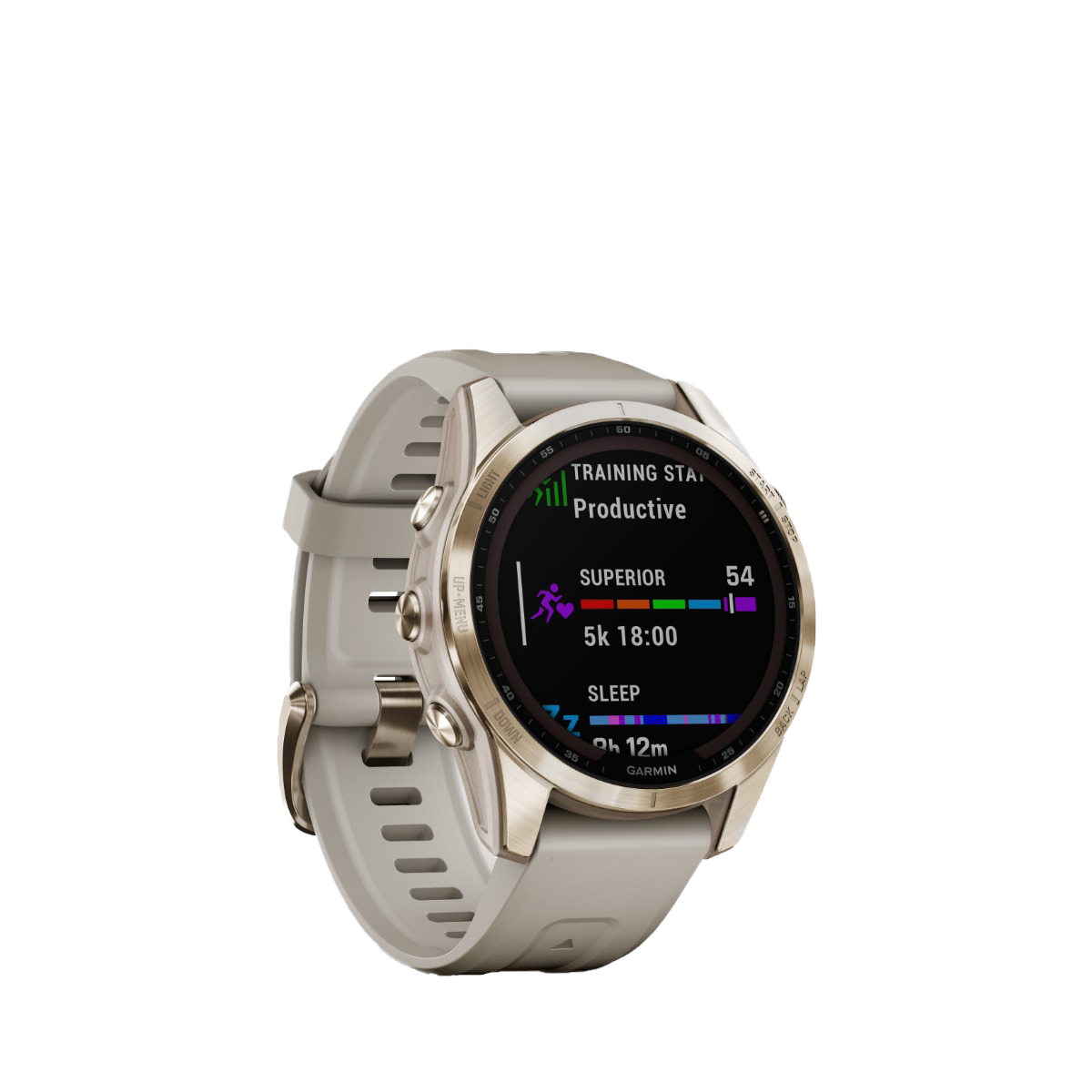 Garmin fenix 7S Sapphire Solar - Cream Gold Titanium with Light Sand Band (010-02539-20)