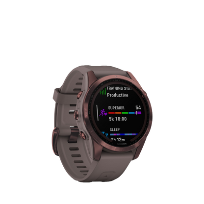 Garmin fenix 7S Sapphire Solar - Dark Bronze Titanium with Shale Gray Band (010-02539-28)