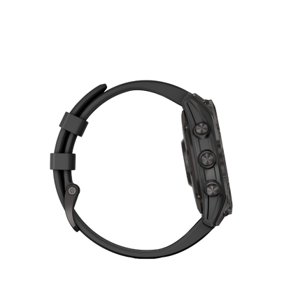 Garmin fenix 7S Sapphire Solar - Carbon Gray DLC Titanium with Black Band (010-02539-24)