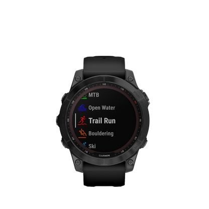 Garmin fenix 7 Sapphire Solar, Black DLC Titanium with Black Band (010-02540-34)