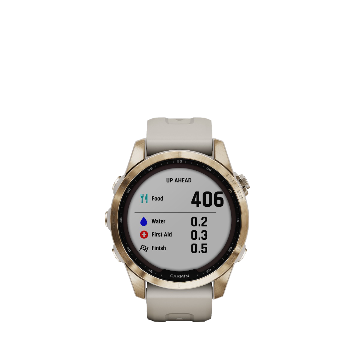 Garmin fenix 7S Sapphire Solar - Cream Gold Titanium with Light Sand Band (010-02539-20)