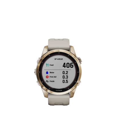 Garmin fenix 7S Sapphire Solar - Cream Gold Titanium with Light Sand Band (010-02539-20)