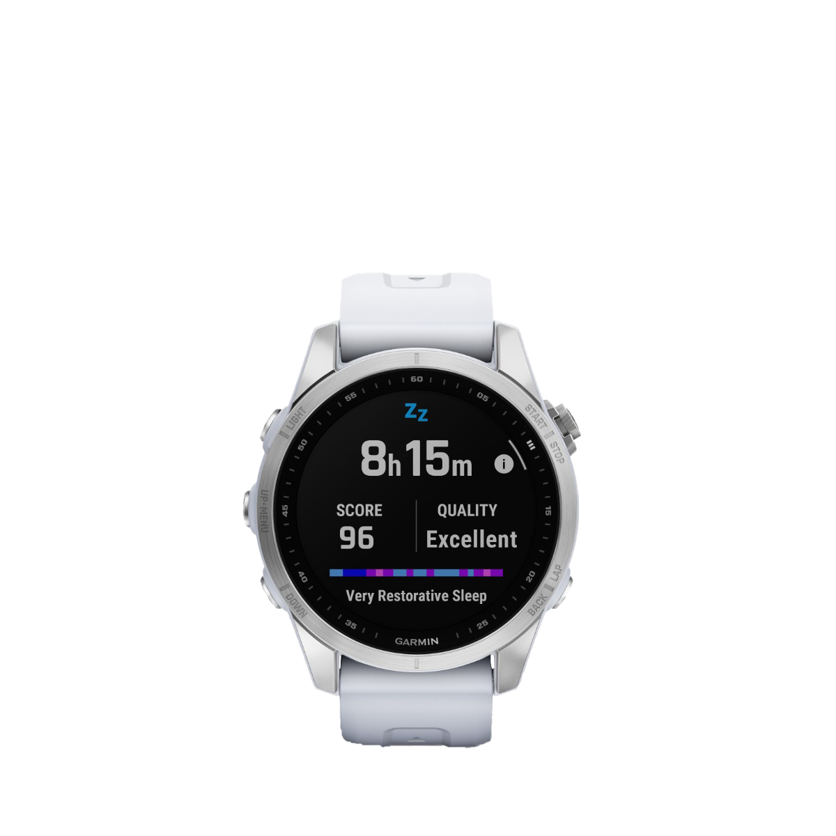 Garmin fenix 7S - Plata con correa de color blanco (010-02539-02)