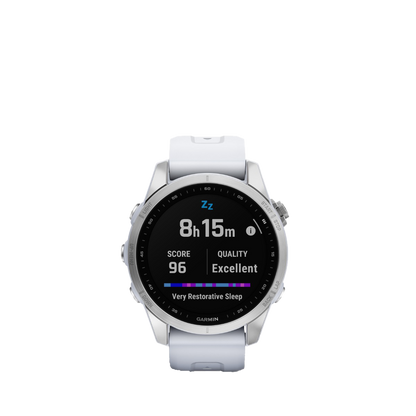 Garmin fenix 7S - Plata con correa de color blanco (010-02539-02)