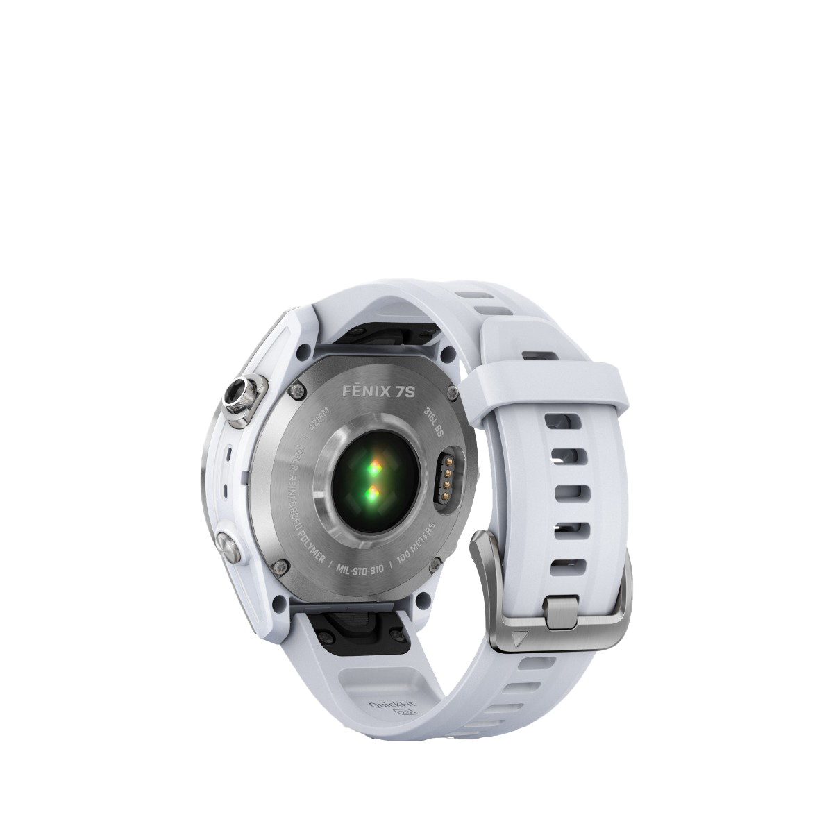 Garmin fenix 7S - Plata con correa de color blanco (010-02539-02)