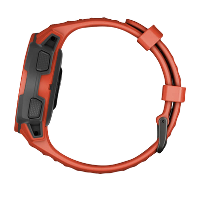 Reloj inteligente resistente con GPS Garmin Instinct Solar, color rojo fuego (reacondicionado certificado por Garmin)