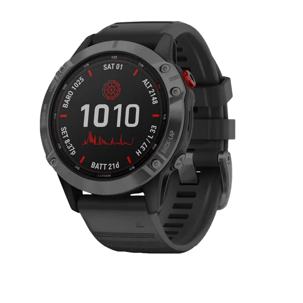 Garmin Fenix ​​6 Pro Solar - Gris pizarra con correa negra (010-02410-14)