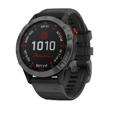 Garmin Fenix ​​6 Pro Solar - Gris pizarra con correa negra (010-02410-14)