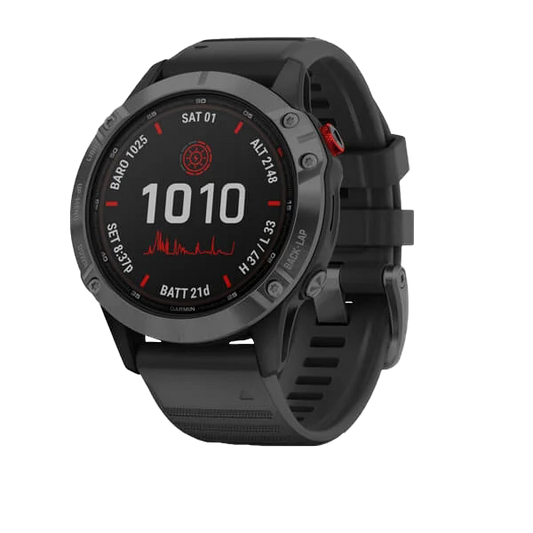 Garmin Fenix ​​6 Pro Solar - Gris pizarra con correa negra (010-02410-14)