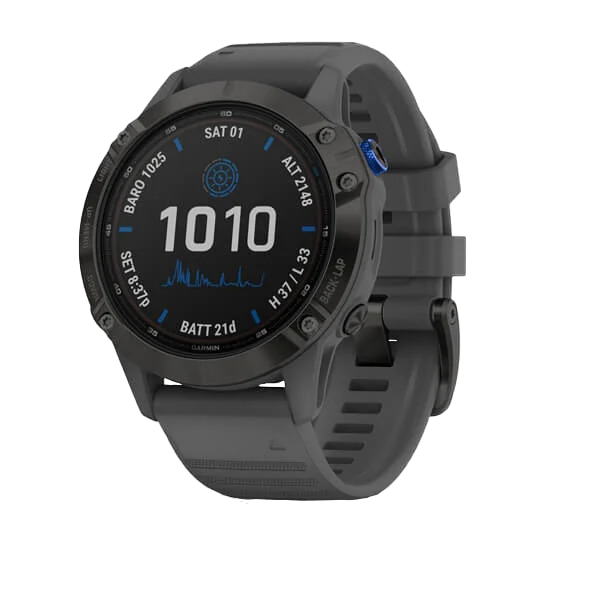 Garmin Fenix ​​6 Pro Solar - Negro con correa gris pizarra (010-02410-10)