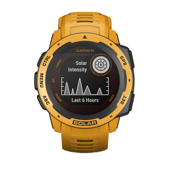 Reloj inteligente resistente con GPS Garmin Instinct Solar, Sunburst (reacondicionado certificado por Garmin)