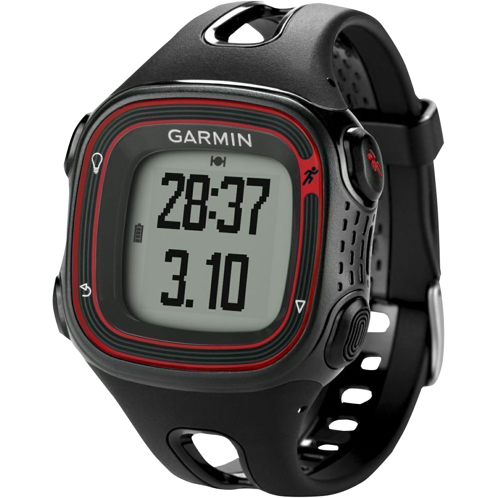 Garmin Forerunner 10, reloj inteligente deportivo con GPS, color negro y rojo, para corredores (reacondicionado certificado por Garmin)