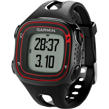 Garmin Forerunner 10, reloj inteligente deportivo con GPS, color negro y rojo, para corredores (reacondicionado certificado por Garmin)