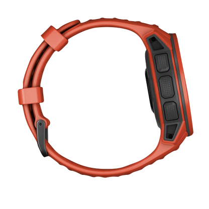 Reloj inteligente resistente con GPS Garmin Instinct Solar, color rojo fuego (reacondicionado certificado por Garmin)