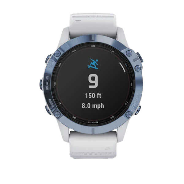 Garmin Fenix ​​6 Pro Solar - Azul mineral con correa de color blanco (010-02410-18)