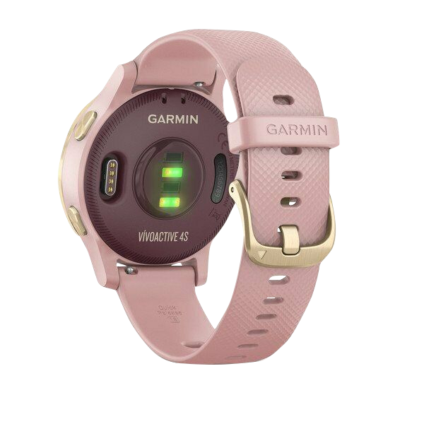 Garmin Vivoactive 4S, reloj inteligente con GPS, correa de silicona en color dorado claro y rosa empolvado (reacondicionado certificado por Garmin)