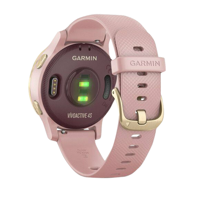 Garmin Vivoactive 4S, reloj inteligente con GPS, correa de silicona en color dorado claro y rosa empolvado (reacondicionado certificado por Garmin)