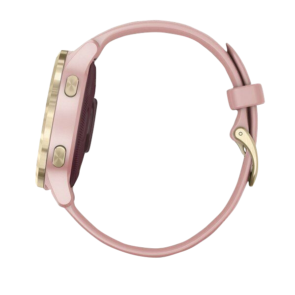 Garmin Vivoactive 4S, reloj inteligente con GPS, correa de silicona en color dorado claro y rosa empolvado (reacondicionado certificado por Garmin)