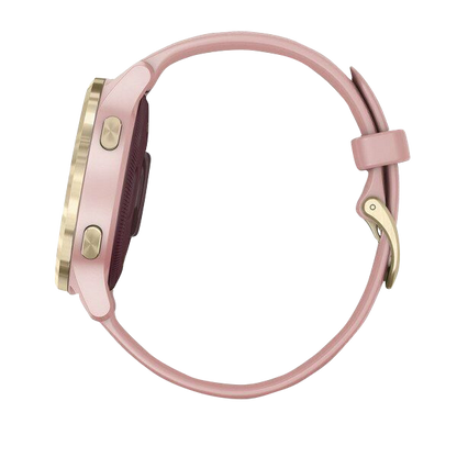 Garmin Vivoactive 4S, reloj inteligente con GPS, correa de silicona en color dorado claro y rosa empolvado (reacondicionado certificado por Garmin)