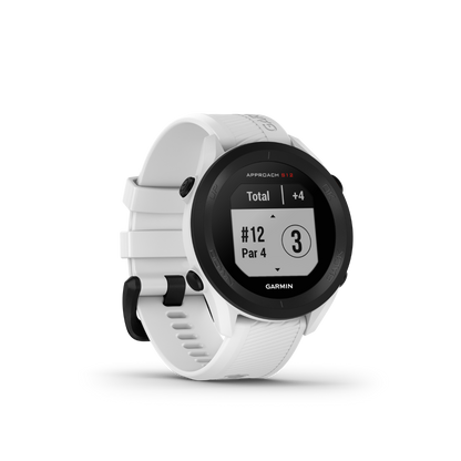 Garmin Approach S12, blanco, reloj inteligente con GPS y telémetro para golf (010-02472-02)