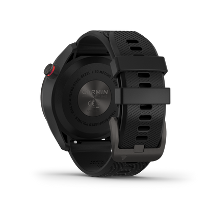 Garmin Approach S42, reloj inteligente con GPS para golf y telémetro, color bronce con correa negra (010-02572-10)