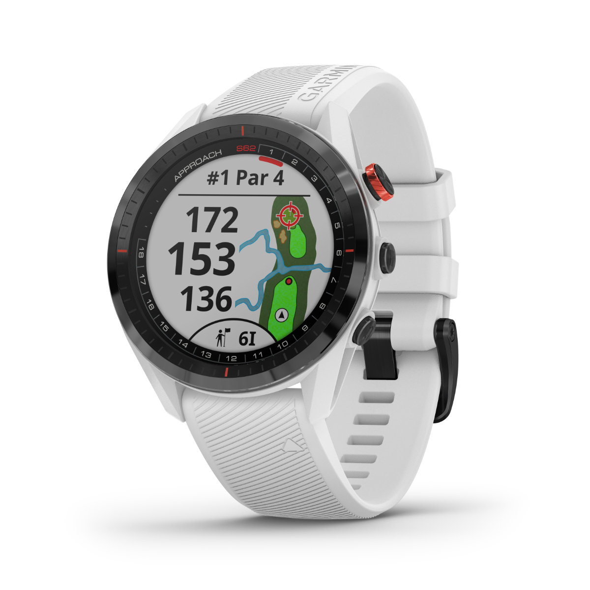 Garmin Approach S62, White, Golf GPS Smartwatch & Rangefinder (010-02200-01)