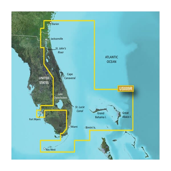 Garmin U.S., Jacksonville to Key West, FL Coastal Charts BlueChart g3 Vision | VUS009R | microSD/SD