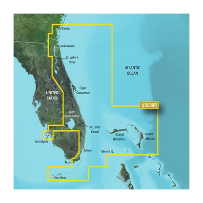 Garmin U.S., Jacksonville to Key West, FL Coastal Charts BlueChart g3 Vision | VUS009R | microSD/SD