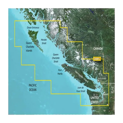 Cartas de Garmin Canadá, de Puget Sound a Dixon Entrance BlueChart g3 Vision | VCA501L | microSD/SD (010-C0701-00)