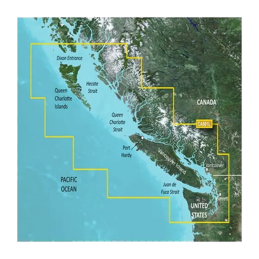 Garmin Canada, Puget Sound to Dixon Entrance Charts BlueChart g3 Vision | VCA501L | microSD/SD (010-C0701-00)