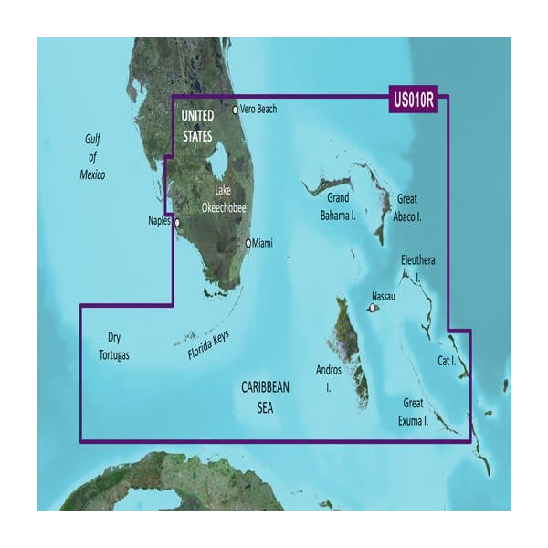 Garmin U.S., South Florida and North Bahamas Coastal Charts BlueChart g3 Vision | VUS010R | microSD/SD