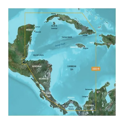 Cartas de la costa suroeste del Caribe de Garmin BlueChart g3 Vision | VUS031R | microSD/SD (010-C0732-00)