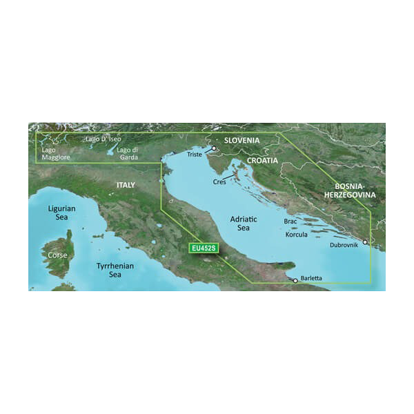 Garmin Adriatic Sea, North Coast Charts BlueChart g3 Vision | VEU452S | microSD/SD (010-C0796-00)