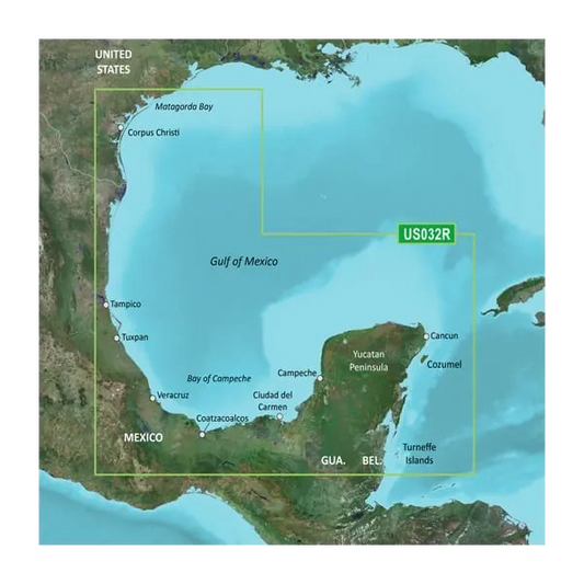 Cartas costeras del sur del golfo de México de Garmin BlueChart g3 Vision | VUS032R | microSD/SD