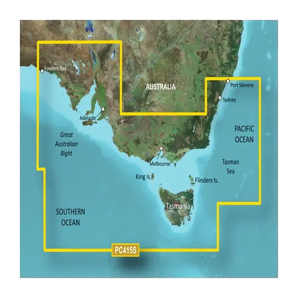 Garmin Australia, cartas costeras de Port Stephens a Fowlers Bay BlueChart g3 Vision | VPC415S | microSD/SD (010-C0873-00)