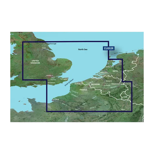 Cartas Garmin de Gran Bretaña Sudeste a Bélgica y Luxemburgo BlueChart g3 Vision | VEU002R | microSD/SD