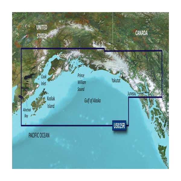 Cartas costeras de Garmin para EE. UU., Alaska, Anchorage y Juneau BlueChart g3 Vision | VUS025R | microSD/SD