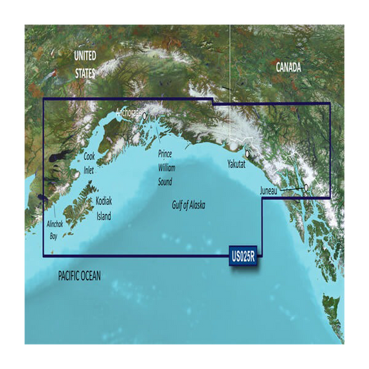 Garmin U.S., Alaska, Anchorage to Juneau Coastal Charts BlueChart g3 Vision | VUS025R | microSD/SD