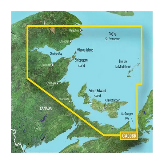 Garmin Canada, P.E.I. to Chaleur Bay Coastal Charts BlueChart g3 Vision | VCA006R | microSD/SD (010-C0692-00)