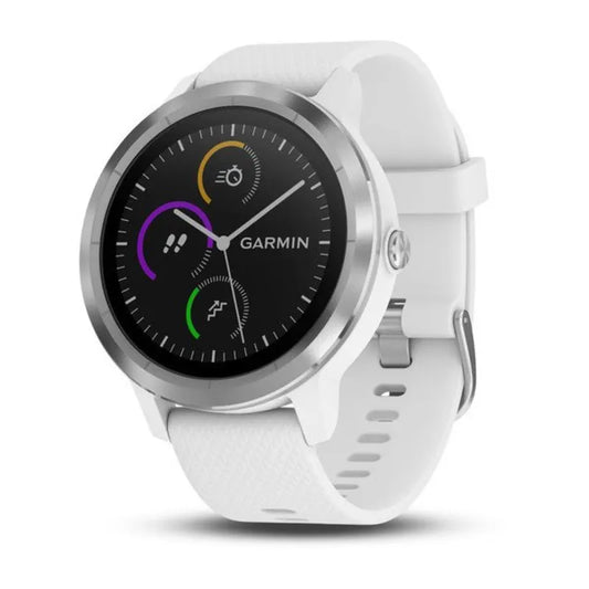 Garmin Vívoactive 3 silicona blanca, acero inoxidable (Reacondicionado Certificado Garmin) 